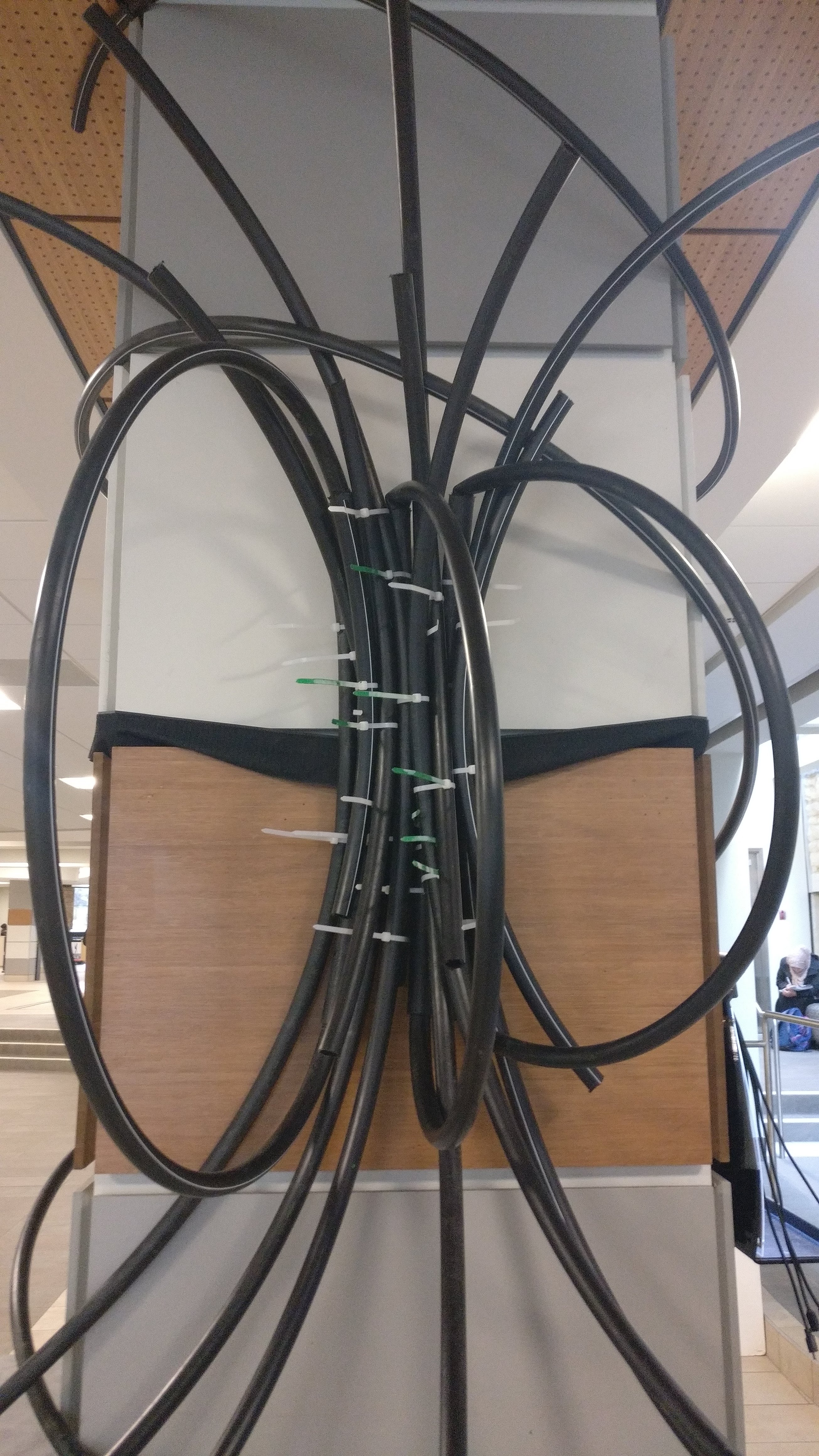 A sculpture made of reclaimed plastic tubing by Julie Dingwall for ARTCycled 2018